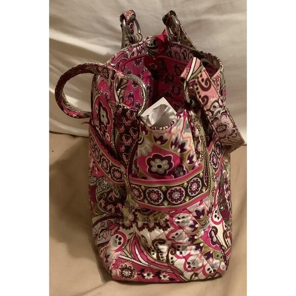 Vera Bradley Very Berry Paisley Quilted Shoulder Bag & Wallet Set Pink/Purple - Picture 9 of 16
